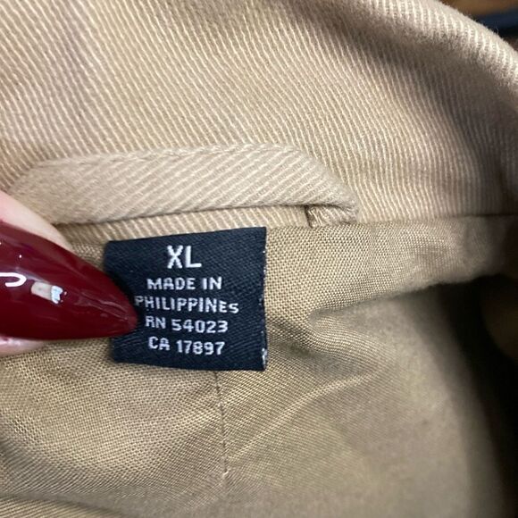 Vintage Y2K Old Navy Brushed Cotton Twill Tan Classic Soft Blazer Jacket - Picture 12 of 14